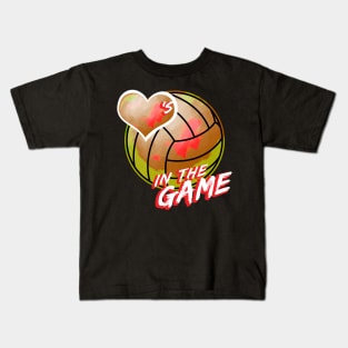 Volleyball - Hearts In The Game - Red Kids T-Shirt